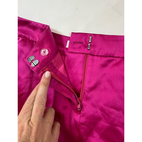 Amanda UpRichard Hot Pink Silk Mini Skirt Pockets Belt Loops XS (bin KK137) - Picture 3 of 9